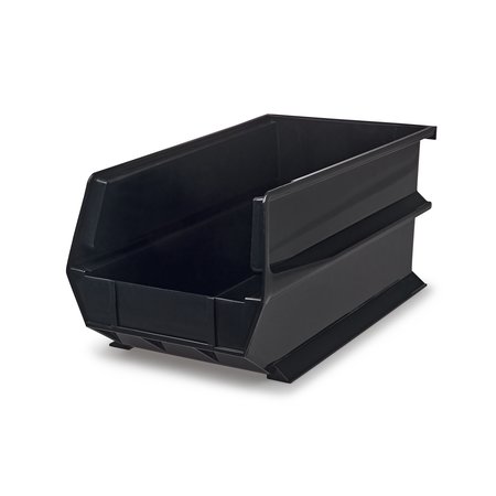 Triton Products 65 lb Hang & Stack Storage Bin, Polypropylene, 8.25  in W, 7 in H, Black 3-240BK